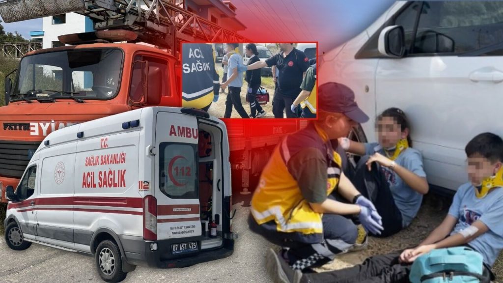 Antalya’da okul servisi devrildi: 6 öğrenci yaralı!