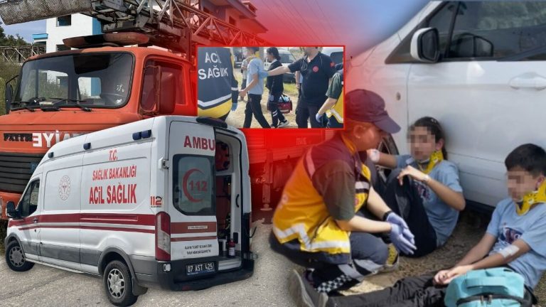 Antalya’da okul servisi devrildi: 6 öğrenci yaralı!