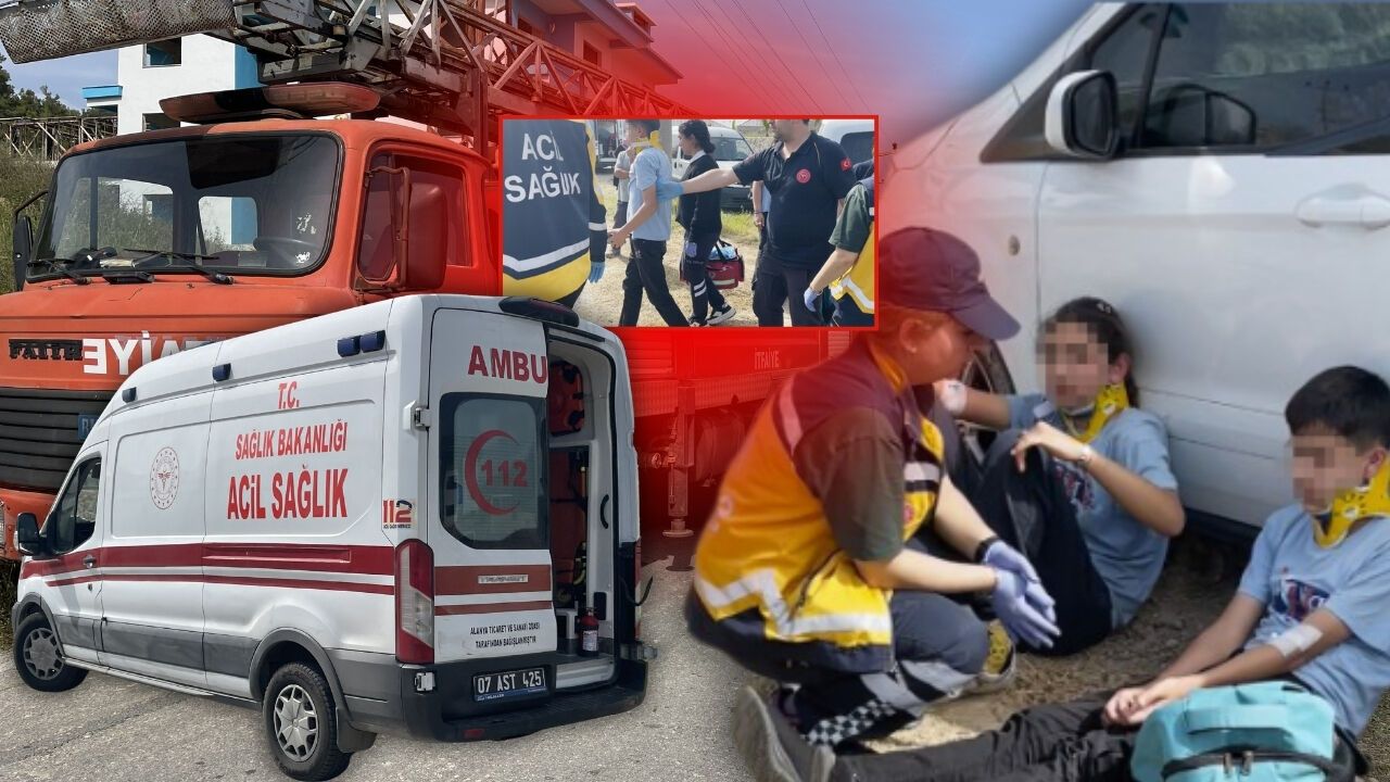Antalya’da okul servisi devrildi: 6 öğrenci yaralı!