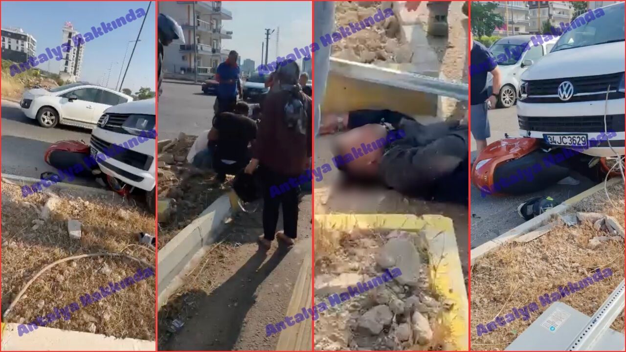 Antalya’da feci kaza: Motosikletli kanlar içinde yere yığıldı!
