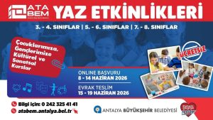 Antalya’da ATABEM yaz kursları kayıtları başlıyor